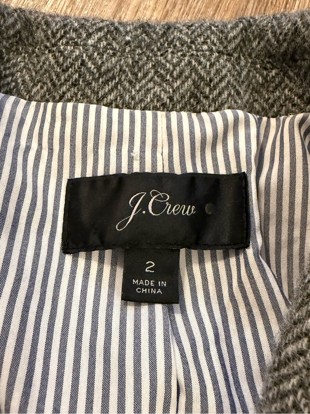 J Crew Sommerset Blazer Graphite English Wool Herringbone Preppy Academia Sz 2 - Picture 7 of 12